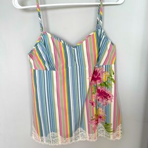 Stripped/floral camisole style top.
